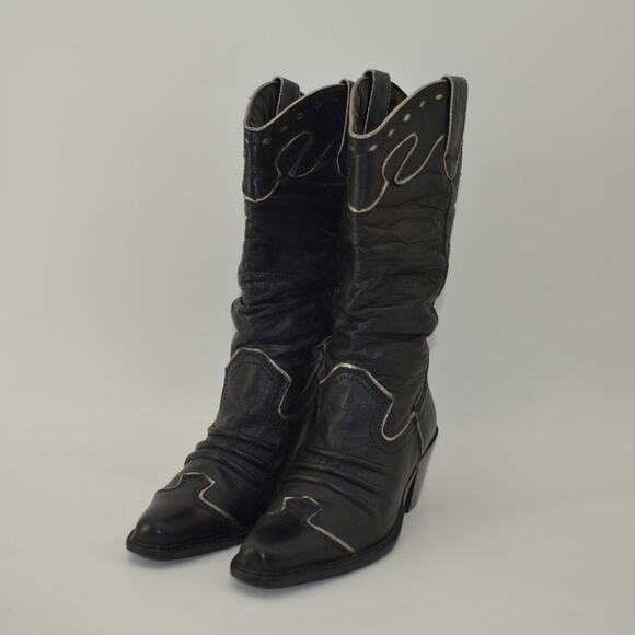 Very Volatile Leather Western Cowboy Boots Black Leather 7 - Picture 3 of 16